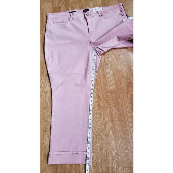 NYDJ Marilyn Cuff Straight Leg Jeans size 22W in Pink - NEW - Picture 8 of 12